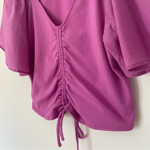 Anthropologie Maeve Cinched Flutter Sleeve Top size Small - Picture 9 of 10